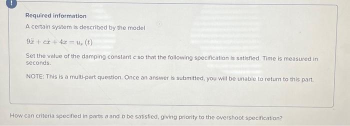 Solved Required information A certain system is described by | Chegg.com
