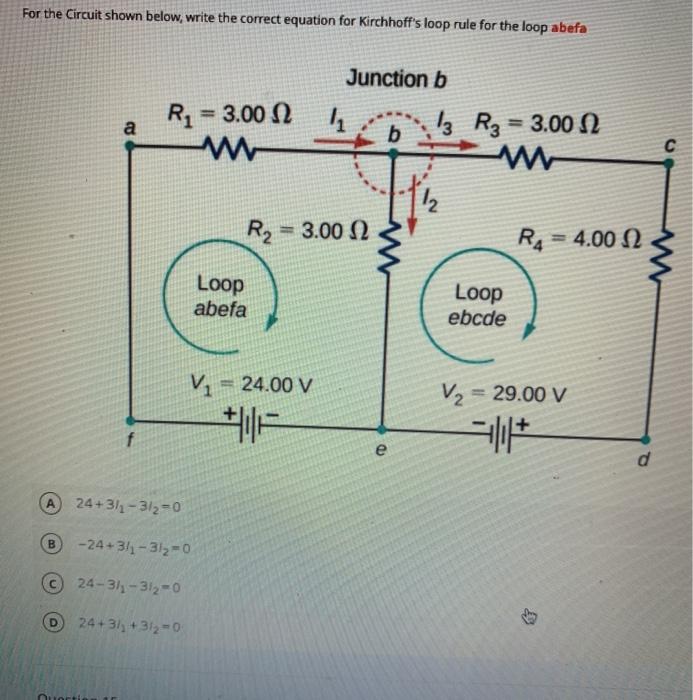 Solved For the Circuit shown below, write the correct | Chegg.com