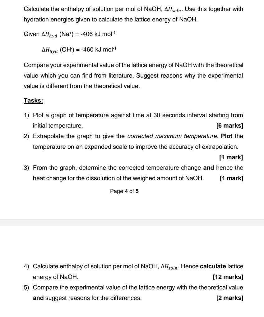 Solved Calculate The Enthalpy Of Solution Per Mol Of | Chegg.com