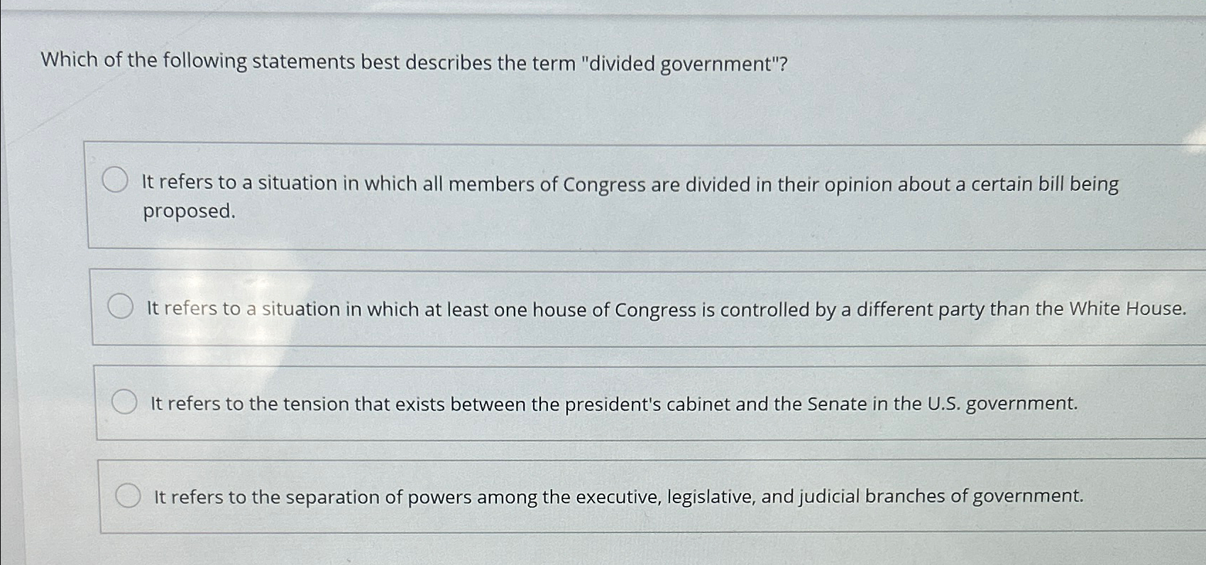Solved Which of the following statements best describes the | Chegg.com