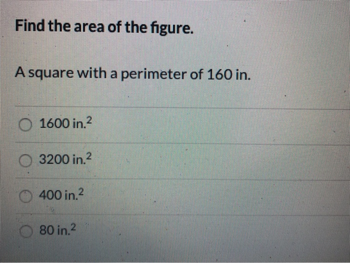 Solved Find the area of the figure. A square with a
