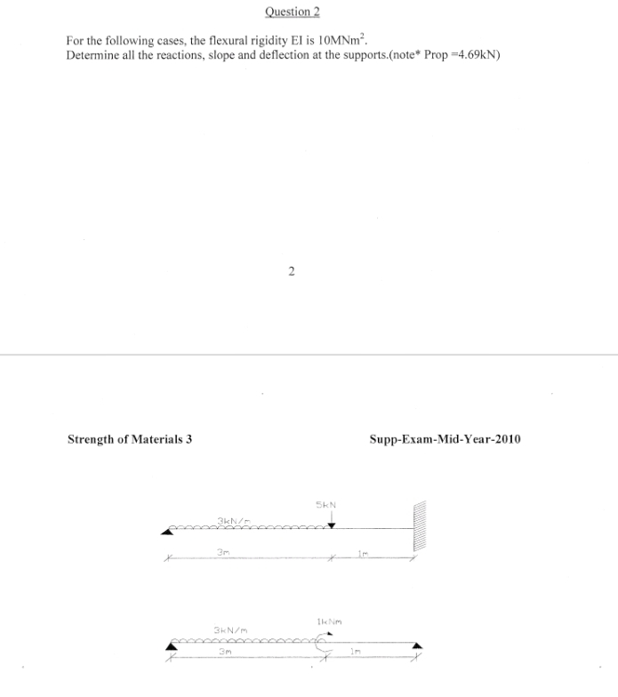 Question 2for The Following Cases The Flexural