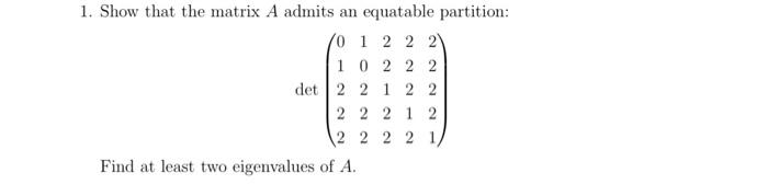Solved spectral graph theory, Show that the matrix A admits | Chegg.com