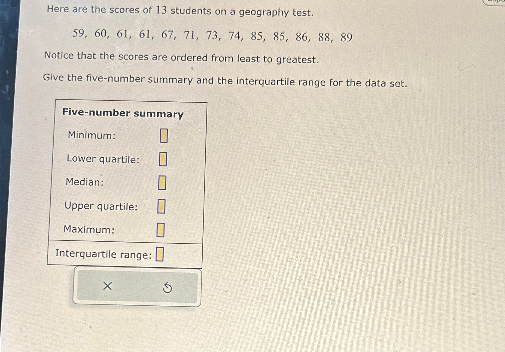 Solved Here are the scores of 13 ﻿students on a geography | Chegg.com