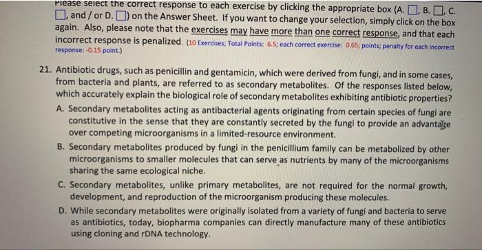 Solved Please select the correct response to each exercise | Chegg.com
