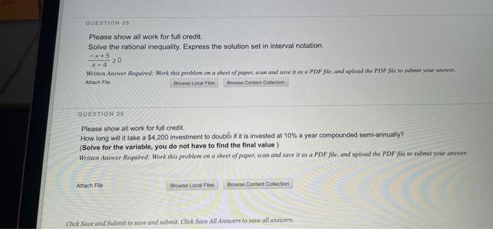 Solved QUESTION 25 Please show all work for full credit. | Chegg.com