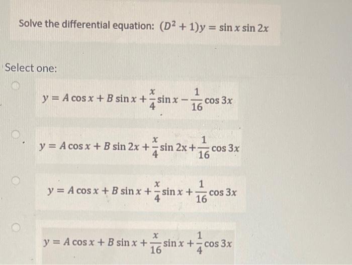 Solved The auxiliary equation of the differential equation | Chegg.com