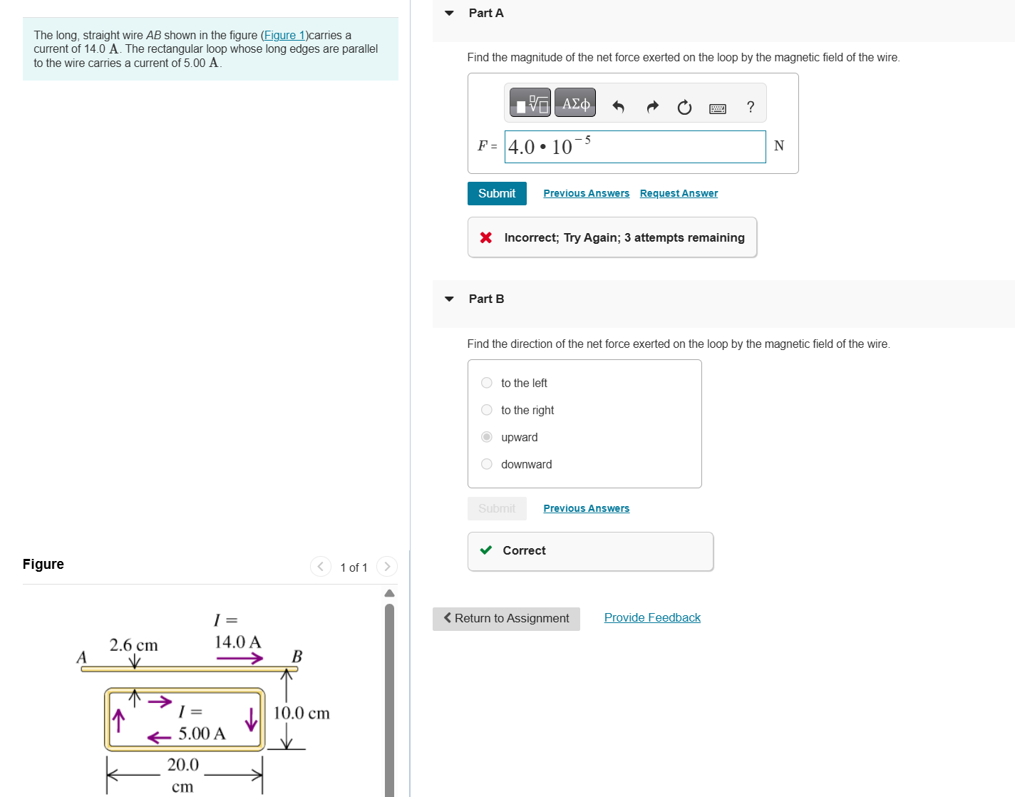 Solved Part A The long, straight wire \( ﻿A B \) ﻿shown in | Chegg.com