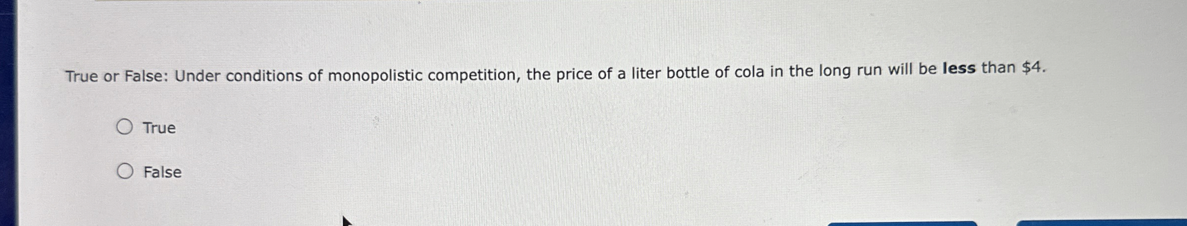 Solved True or False: Under conditions of monopolistic | Chegg.com