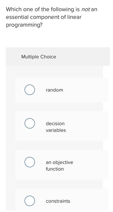 Solved Which one of the following is not an essential | Chegg.com