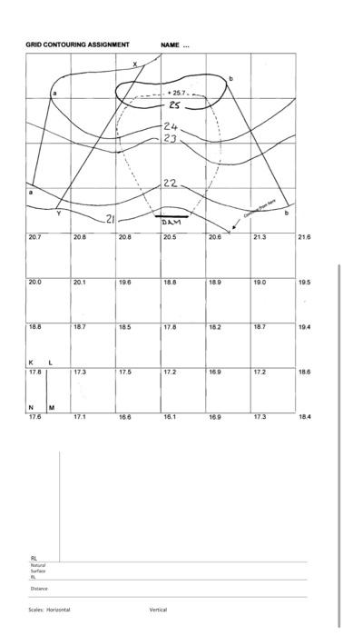 Solved GRID CONTOURING ASSIGNMENT NAME On the upper area of | Chegg.com