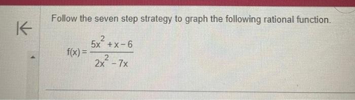 Solved Follow the seven step strategy to graph the following | Chegg.com