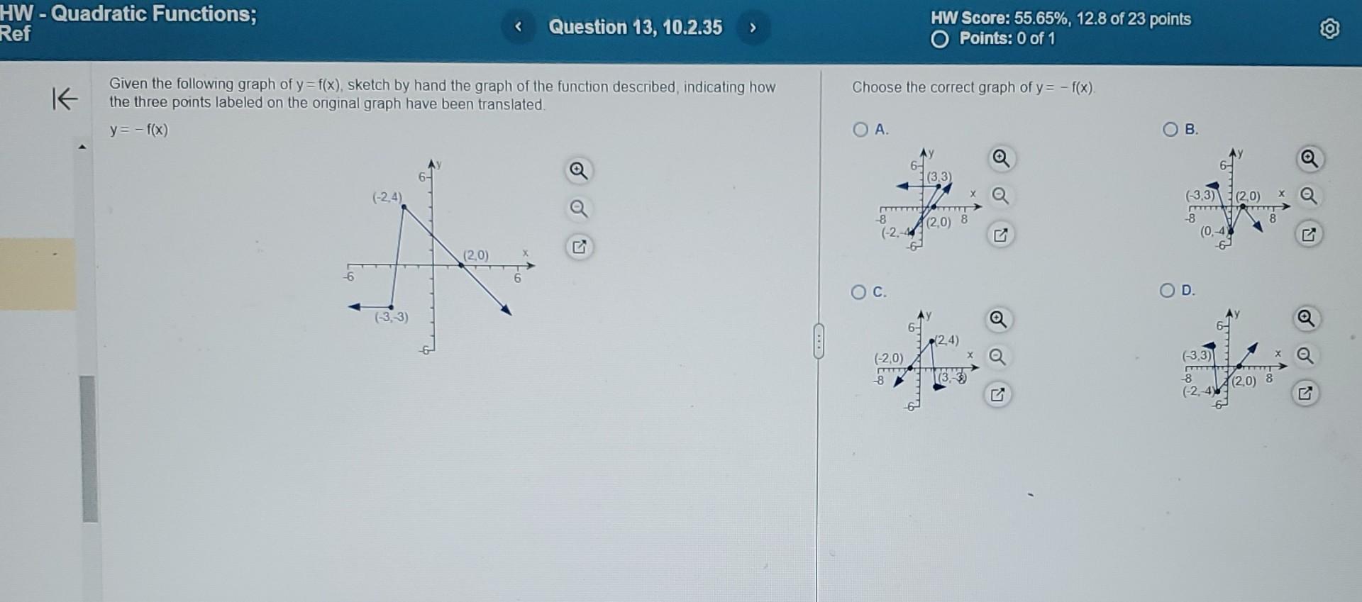 Solved Given the following graph of y=f(x), sketch by hand | Chegg.com