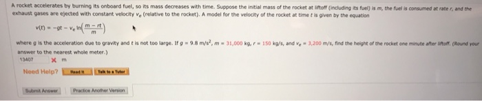 Solved A rocket accelerates by burning its onboard fuel, so | Chegg.com