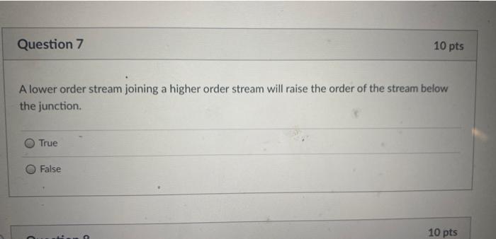 Solved Question 7 10 pts A lower order stream joining a | Chegg.com