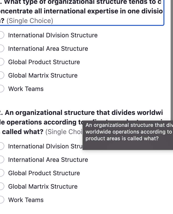 Solved What Type Or Organizational Structure Tenas To C Chegg Com