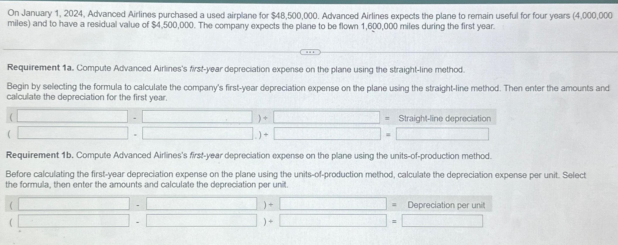 Solved On January 1 2024 Advanced Airlines Purchased A Chegg Com   Image