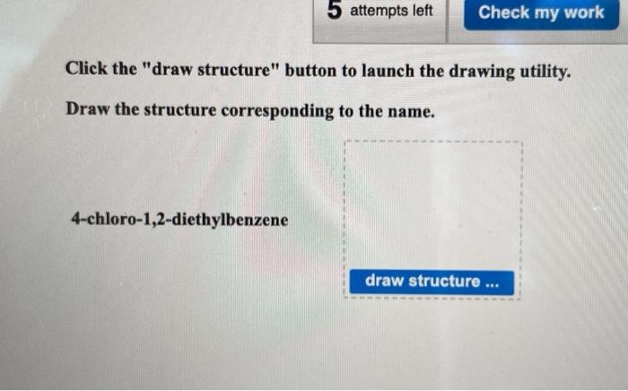 Solved 5 Attempts Left Check My Work Click The "draw | Chegg.com