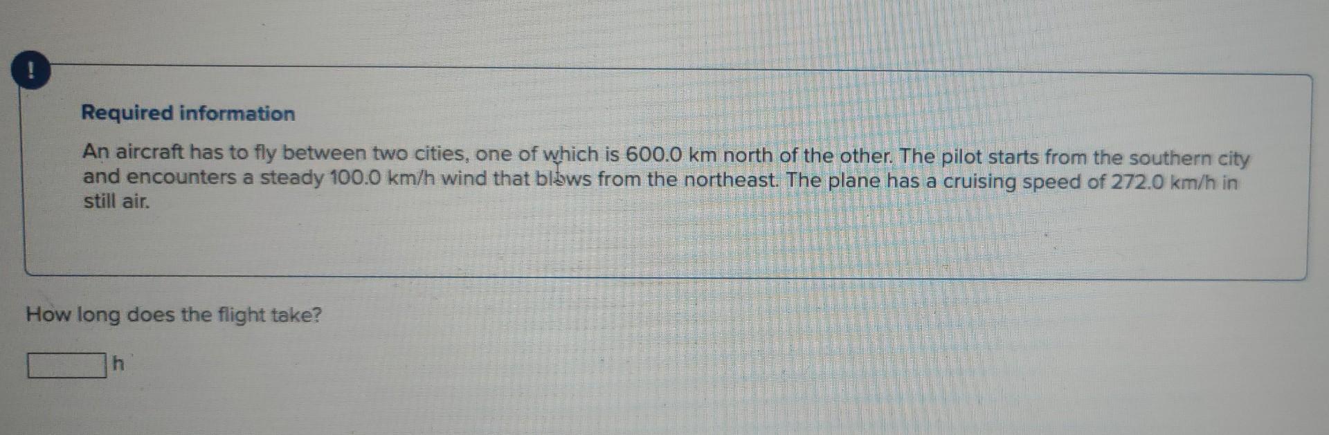 Solved Required Information An Aircraft Has To Fly Between | Chegg.com