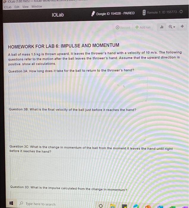 Solved IoLab (1.80.1605) IoLab Edit View Window IOLab Dongle | Chegg.com
