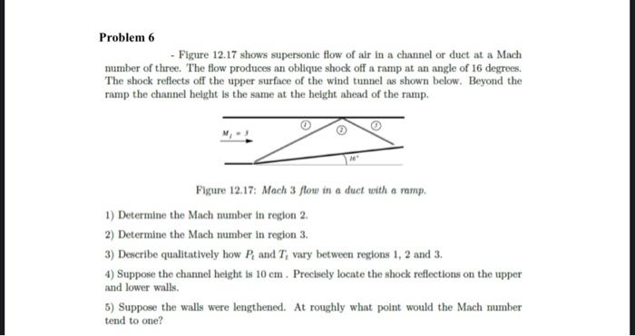 Solved Problem 6 - Figure 12.17 shows supersonic flow of air | Chegg.com