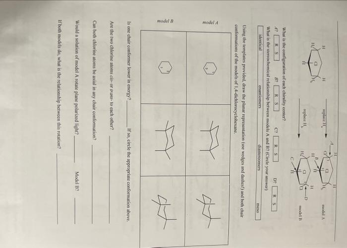 Solved chair conformation Build two models of
