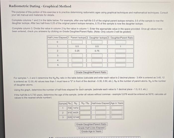 solved-radiometric-dating-graphical-method-the-purpose-of-chegg