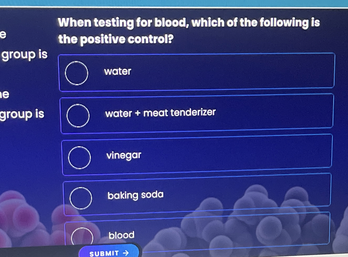 Solved When testing for blood, which of the following isthe