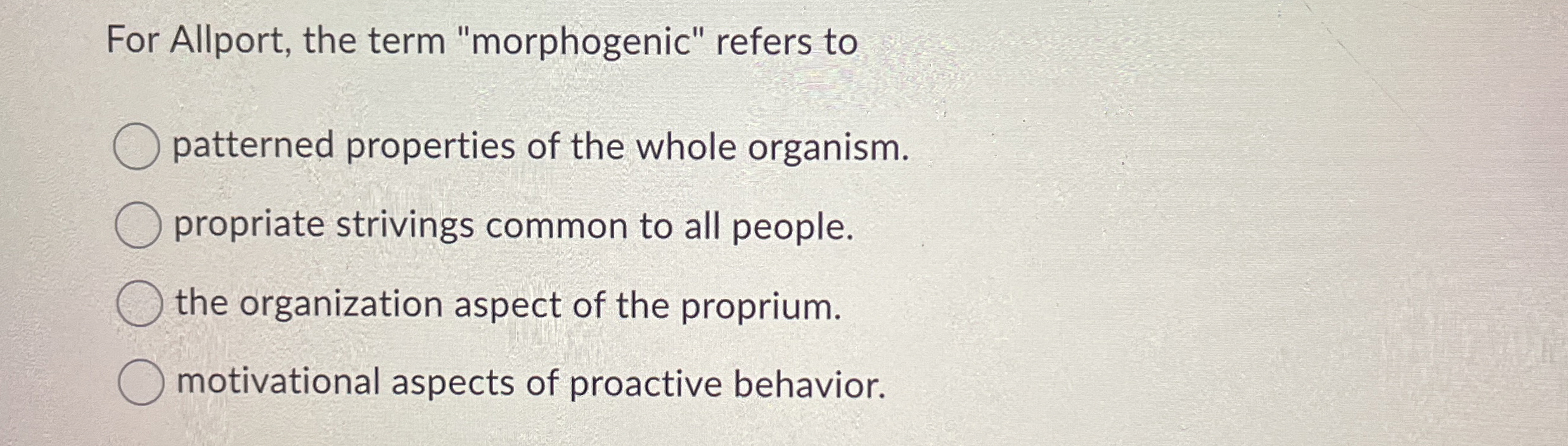 Solved For Allport, the term 