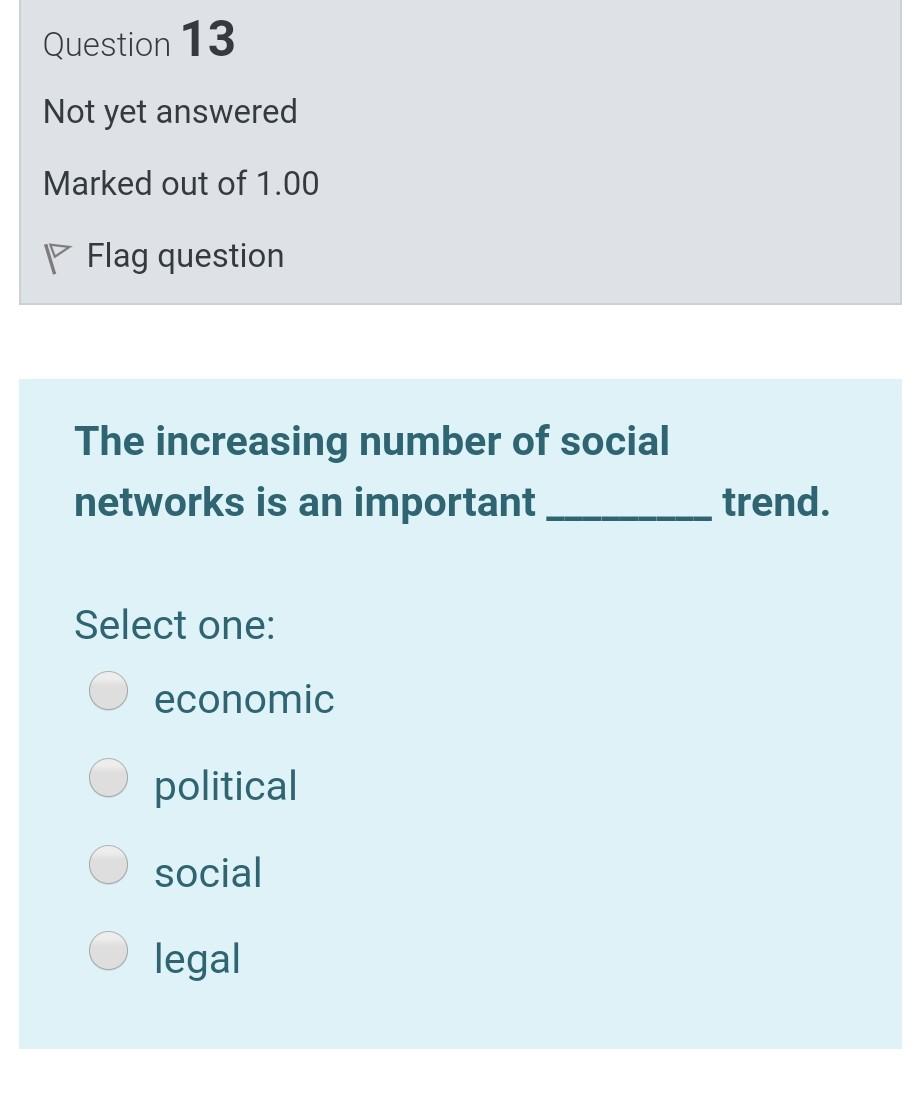 Solved Question 11 Not yet answered Marked out of 1.00 Flag | Chegg.com