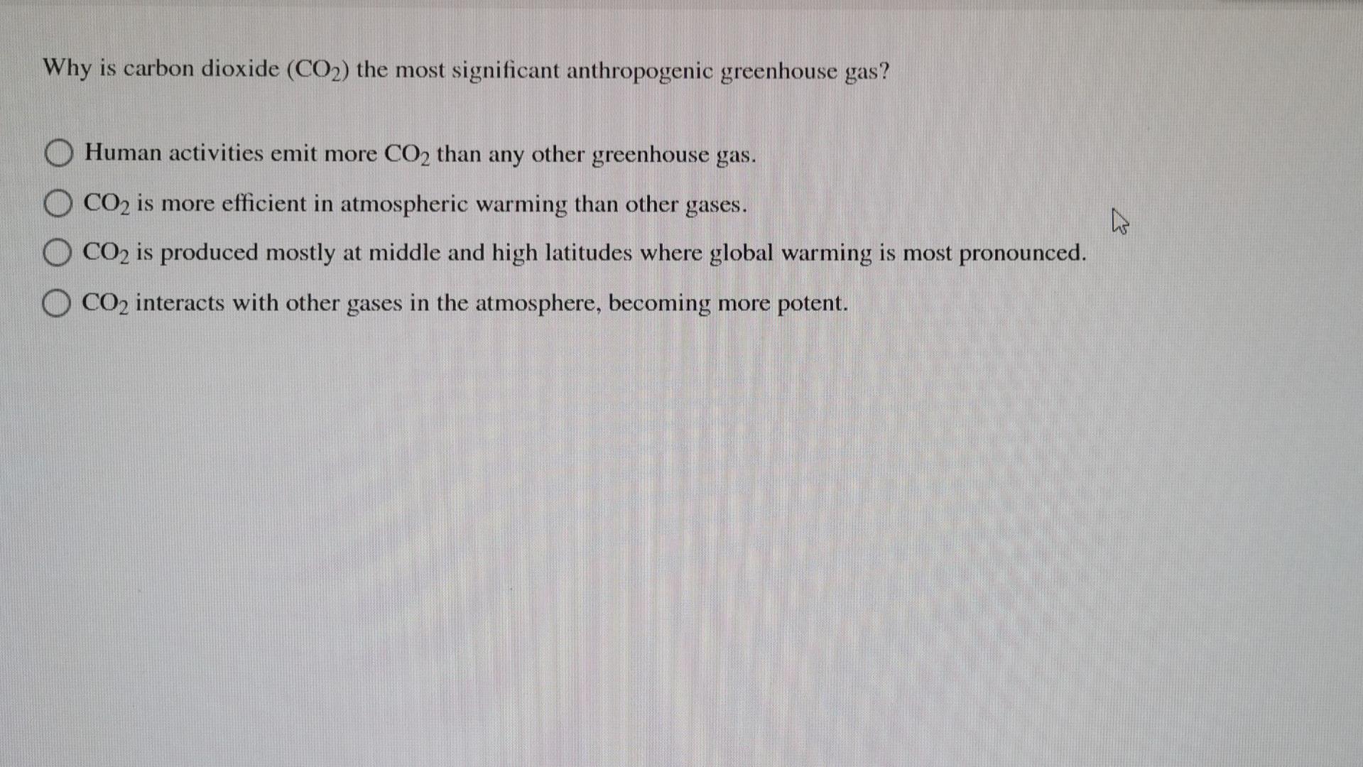 Solved Why Is Carbon Dioxide (CO₂) The Most Significant | Chegg.com