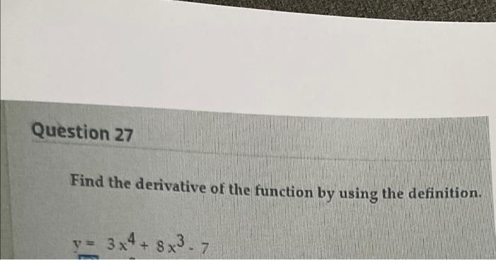 Solved Find the derivative of the function by using the | Chegg.com