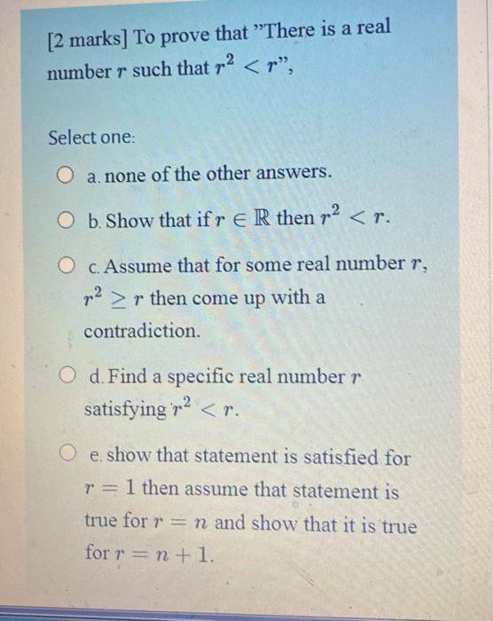 Solved [2 marks] To prove that 