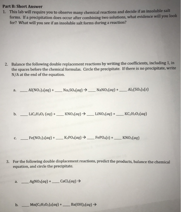 Solved Part B: Short Answer 1. This lab will require you to | Chegg.com