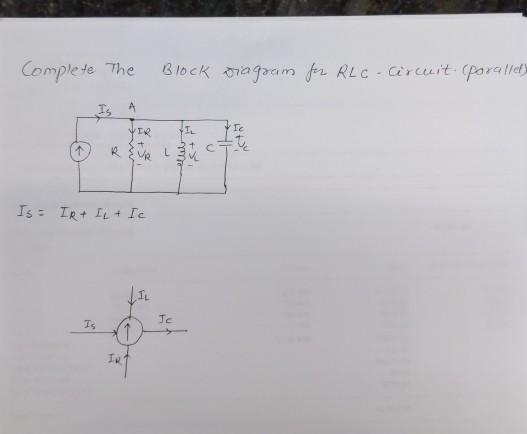 Solved Complete the Block Diagram for RLC - circuit | Chegg.com