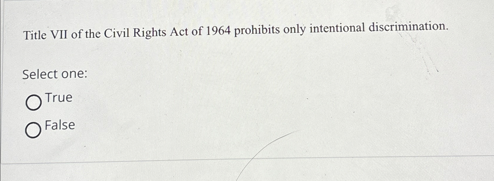 Solved Title VII of the Civil Rights Act of 1964 ﻿prohibits | Chegg.com