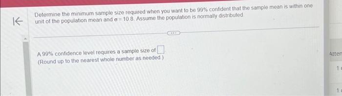 Solved K Determine the minimum sample size required when you | Chegg.com