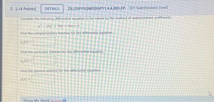 Solved Consider The Following Differential Equation To Be | Chegg.com