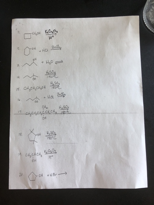 Solved Reactions Of Alcohol, Phenols + Thiols Draw The | Chegg.com