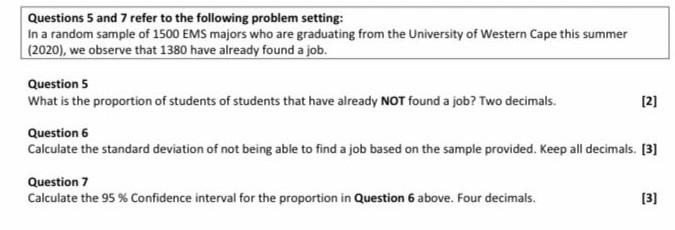 Solved Questions 5 And 7 Refer To The Following Problem 8878