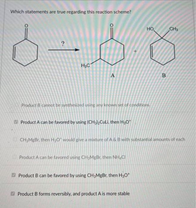 Solved Which Statements Are True Regarding This Reaction | Chegg.com