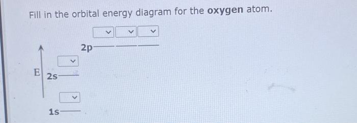 Solved Fill in the orbital energy diagram for the oxygen | Chegg.com
