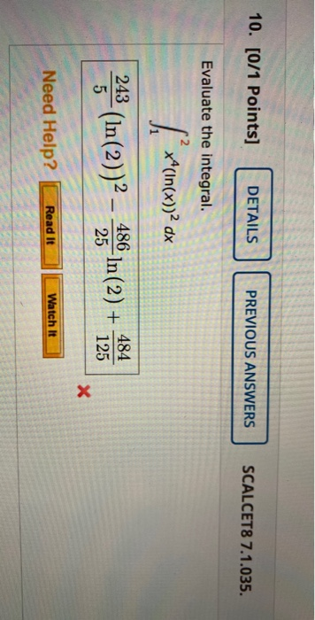 Solved 10. [0/1 Points] DETAILS PREVIOUS ANSWERS SCALCET8 | Chegg.com