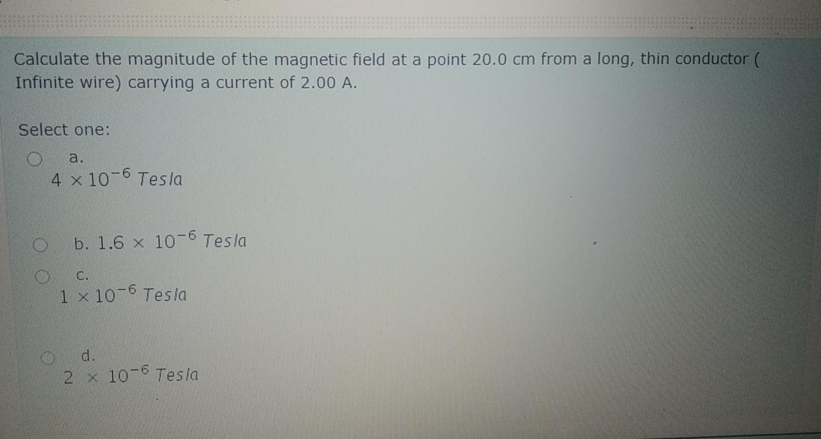 Solved Calculate the magnitude of the magnetic field at a | Chegg.com