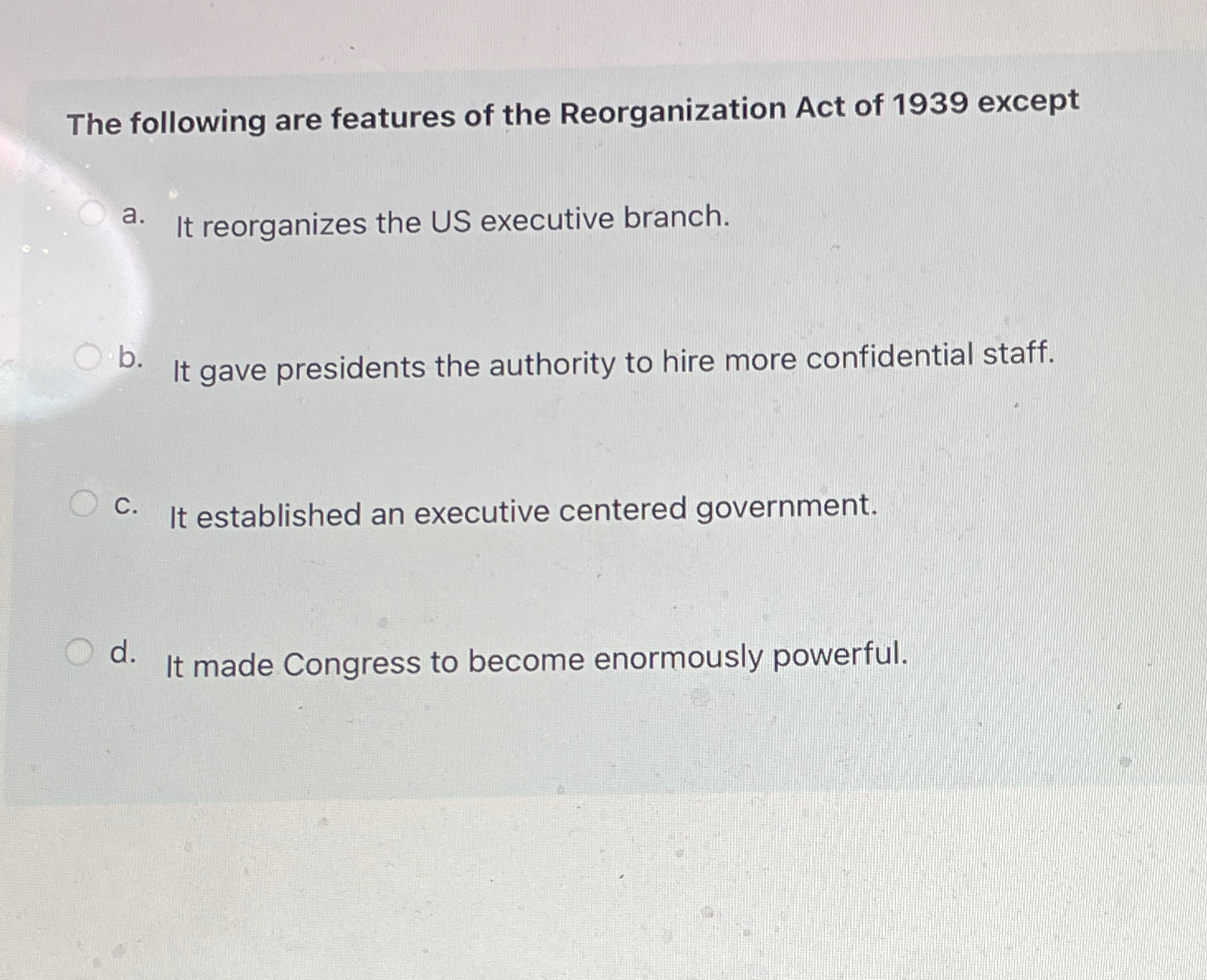 Solved The following are features of the Act