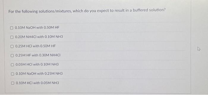 Solved For The Following Solutions/mixtures, Which Do You | Chegg.com