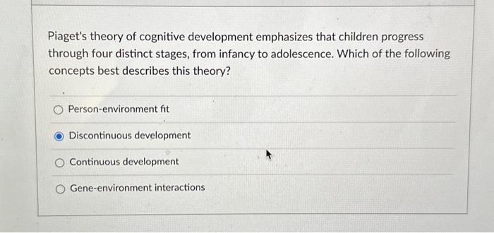 Four distinct stages of children's shop intellectual development are identified by