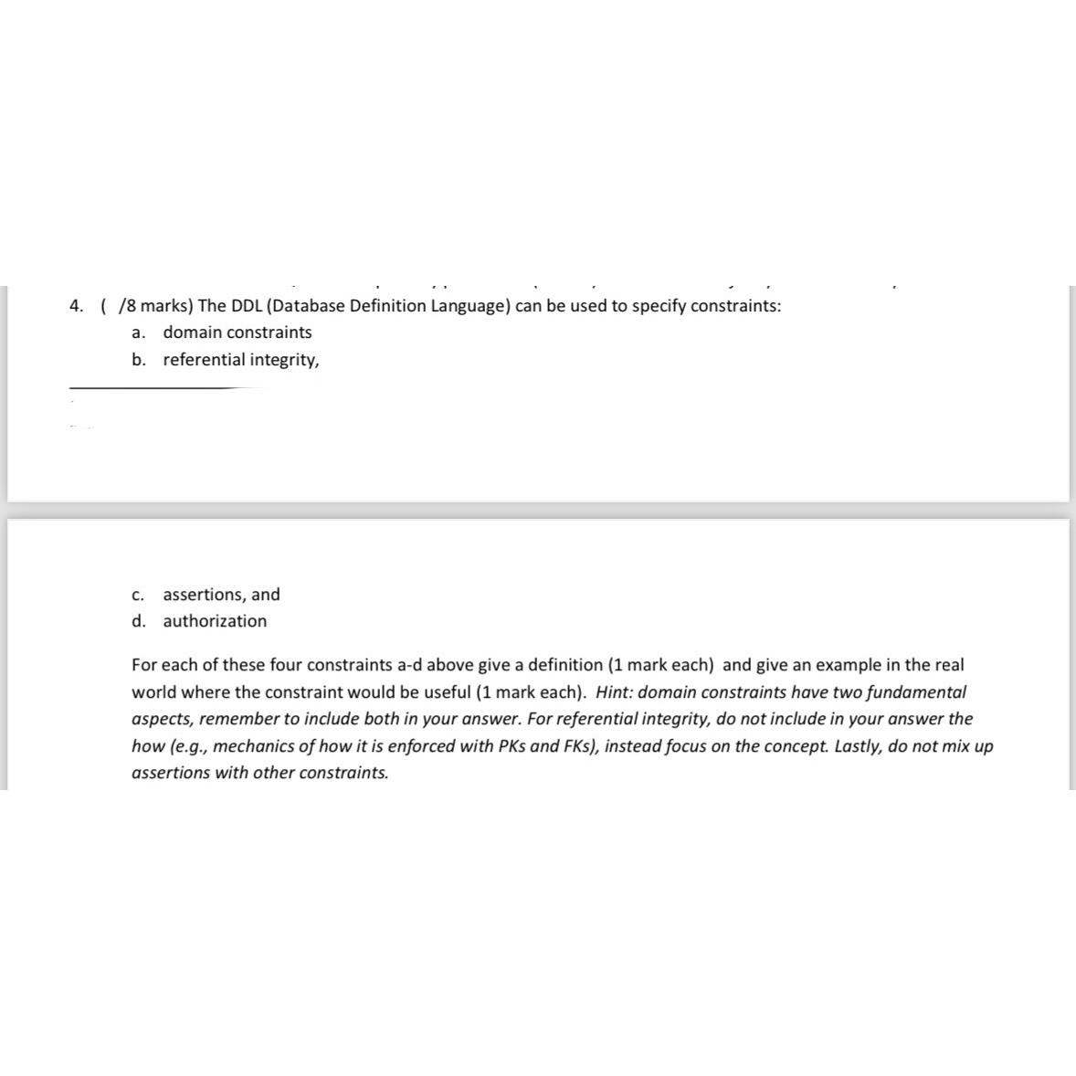 Solved the ddl database definition language can be used chegg