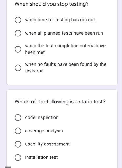 Solved When should you stop testing? when time for testing