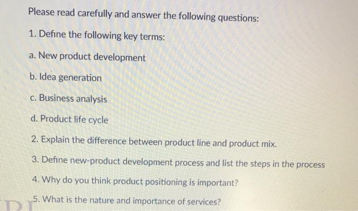 Solved Please read carefully and answer the following | Chegg.com